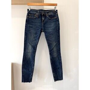 R13 Alison Skinny Crop Step Hem MidRise Jean Kinsley Stretch Black Size 25 Italy